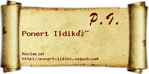 Ponert Ildikó névjegykártya